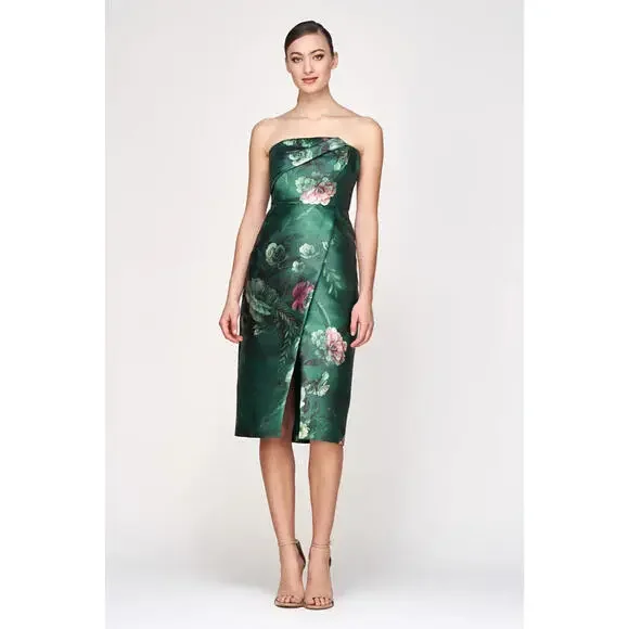 NEW, Kay Unger Adeline Midi Dress in Green Sz 16 #MD1434 - Picture 2 of 9